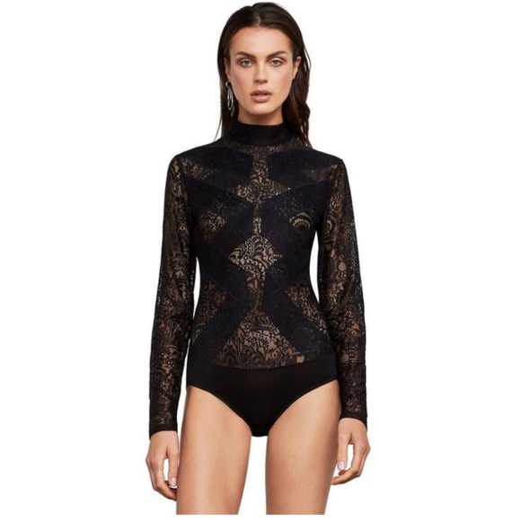 lace turtleneck bodysuit